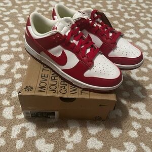 Woman’s Nike Dunk Low Next Nature- White Gym Red